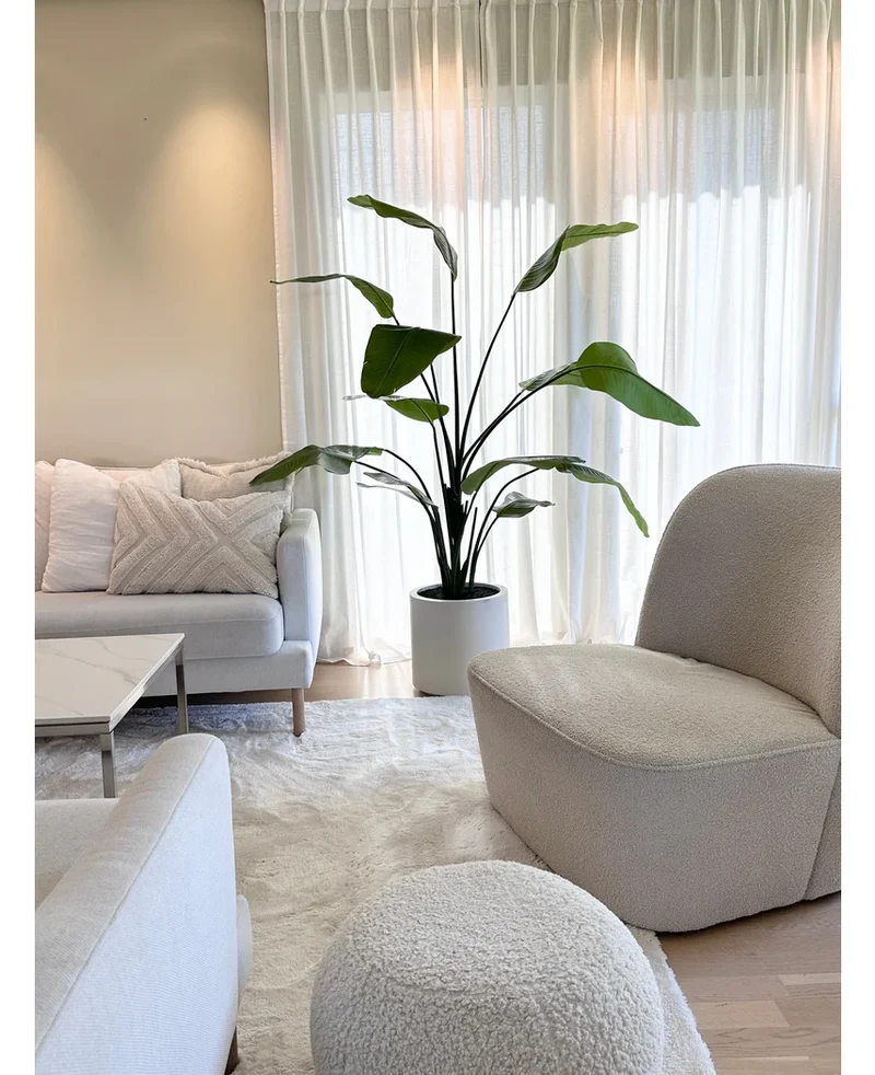 Kunstplant Strelitzia Real Touch kant en klaar in pot beige 180 cm