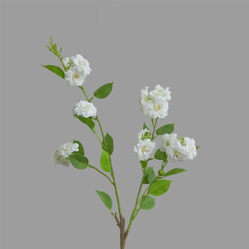 Künstliche Kamelien-Blüte, 1 Stiel mit 17 Blüten, 87 cm Höhe, aus Seidenstoff, für Innendekoration