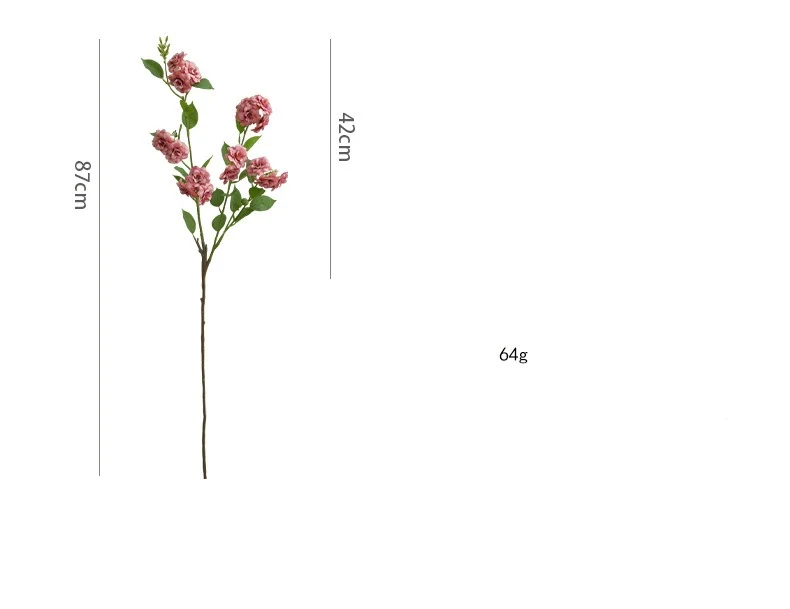 Künstliche Kamelien-Blüte, 1 Stiel mit 17 Blüten, 87 cm Höhe, aus Seidenstoff, für Innendekoration