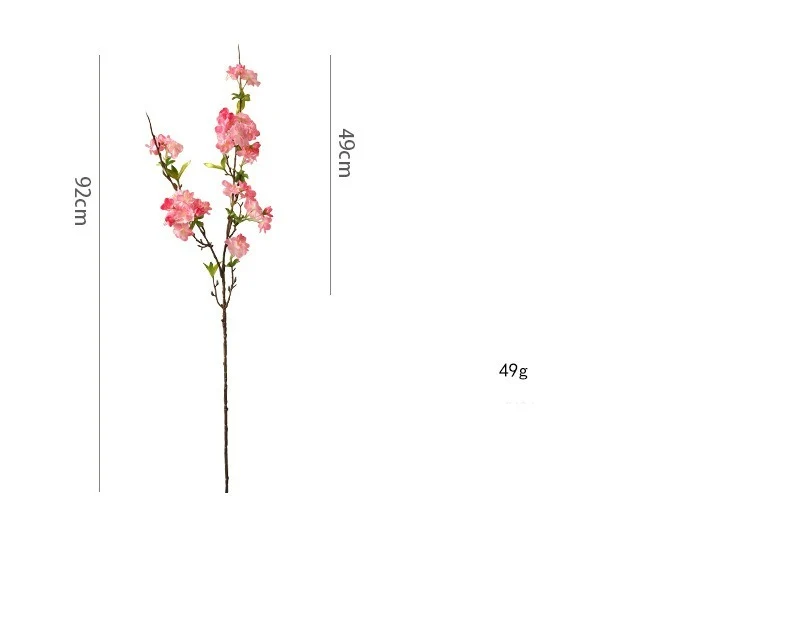 Künstliche Kirschblüte Linglong, Einzelstiel mit 25 Blüten, 92 cm, Seidenstoff, für Innenraum-Deko, Hochzeiten, Geschäfte