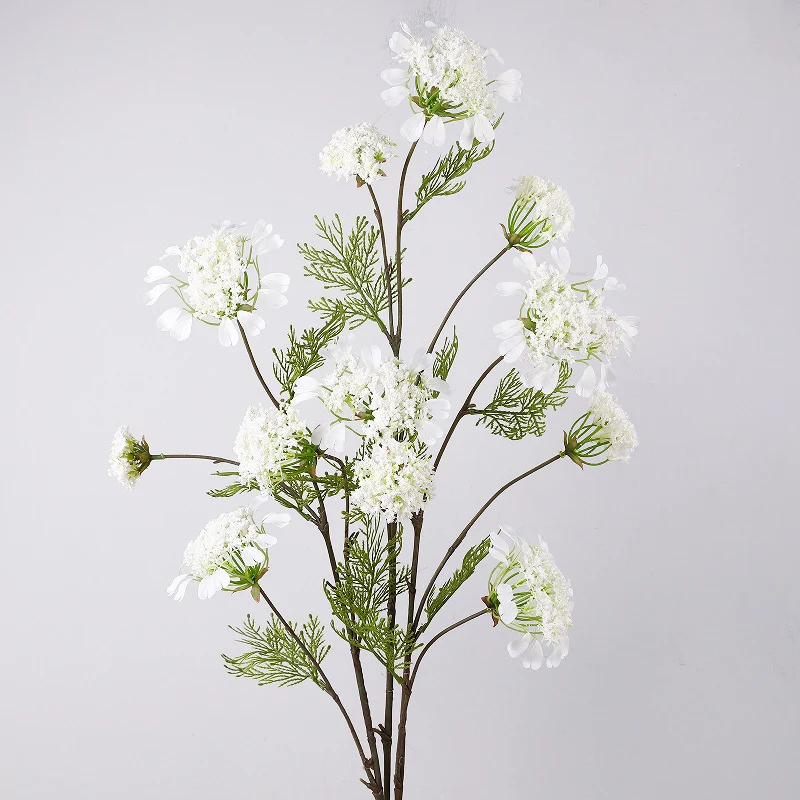 Einzelstiel Kunstblume mit 4 Blüten, Löwenzahn und Schneeballblüte, 96 cm Höhe, für Hochzeiten und Innenräume