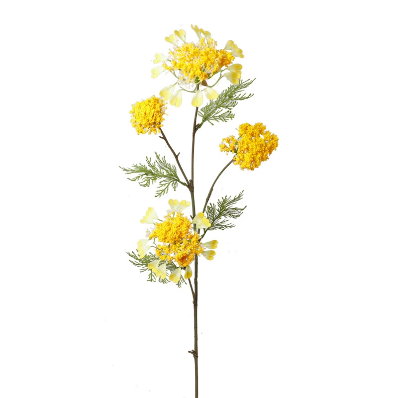 Einzelstiel Kunstblume mit 4 Blüten, Löwenzahn und Schneeballblüte, 96 cm Höhe, für Hochzeiten und Innenräume