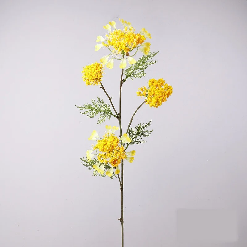 Einzelstiel Kunstblume mit 4 Blüten, Löwenzahn und Schneeballblüte, 96 cm Höhe, für Hochzeiten und Innenräume