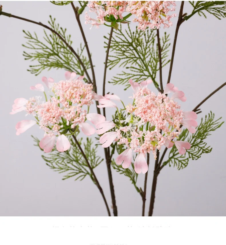 Einzelstiel Kunstblume mit 4 Blüten, Löwenzahn und Schneeballblüte, 96 cm Höhe, für Hochzeiten und Innenräume