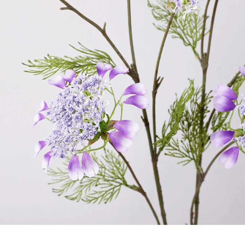 Einzelstiel Kunstblume mit 4 Blüten, Löwenzahn und Schneeballblüte, 96 cm Höhe, für Hochzeiten und Innenräume