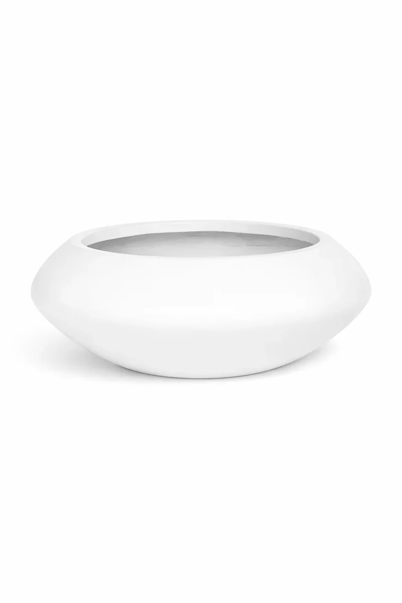 Pflanzschale Tara Matt Weiß aus robustem Fiberstone