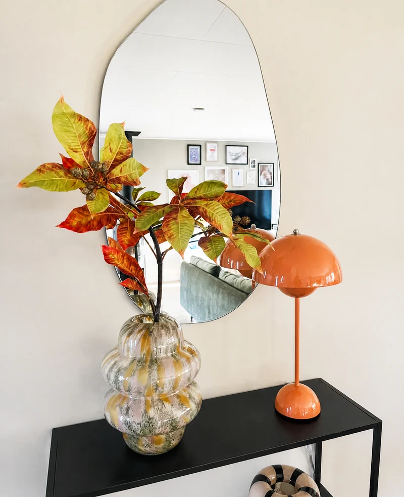 Künstlicher Zweig Kastanie 83 cm rot/grün