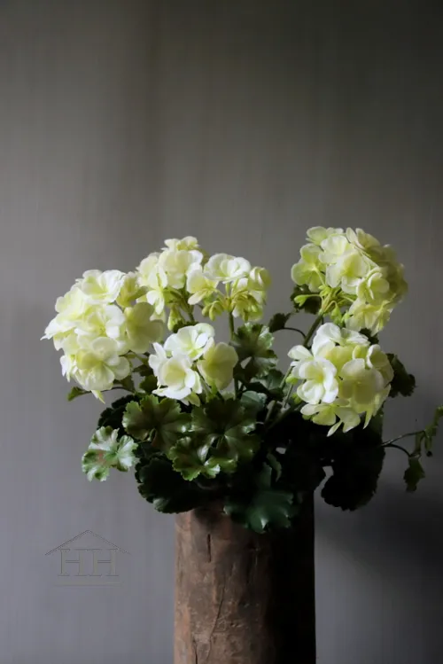 Franse geranium kunstplant creme- 36 cm - UV & Water bestendig