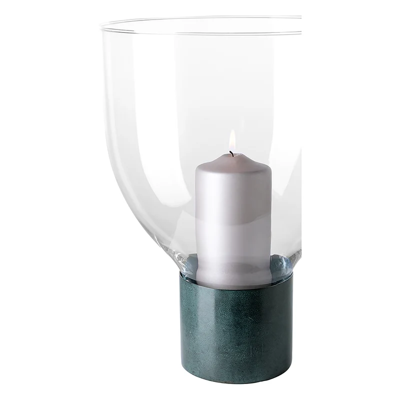 PEGO Windlicht mit Glas blau-grün