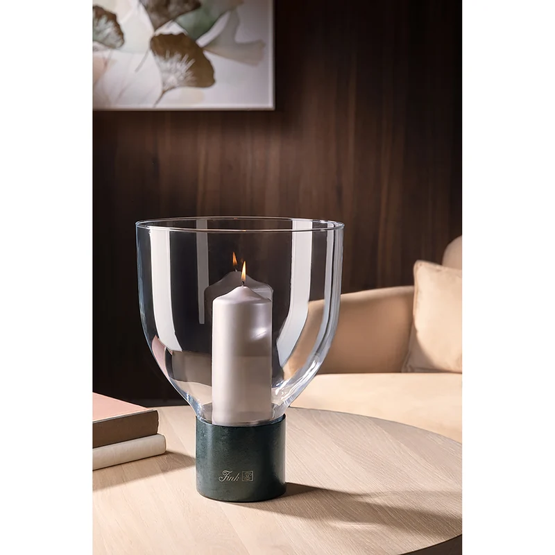 PEGO Windlicht mit Glas blau-grün
