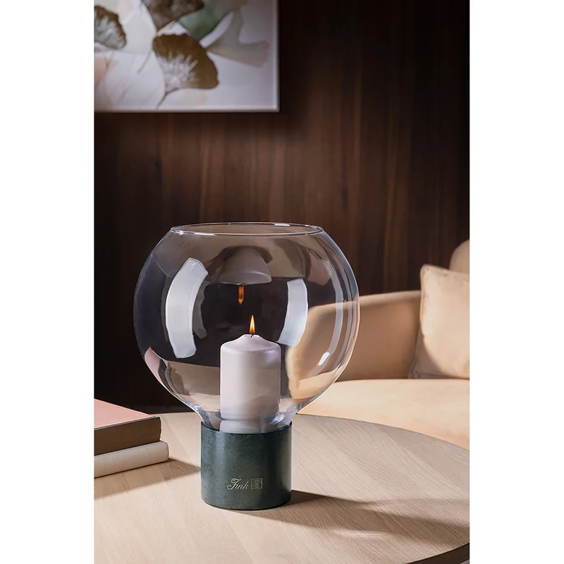 PEGO Windlicht mit Glas blau-grün