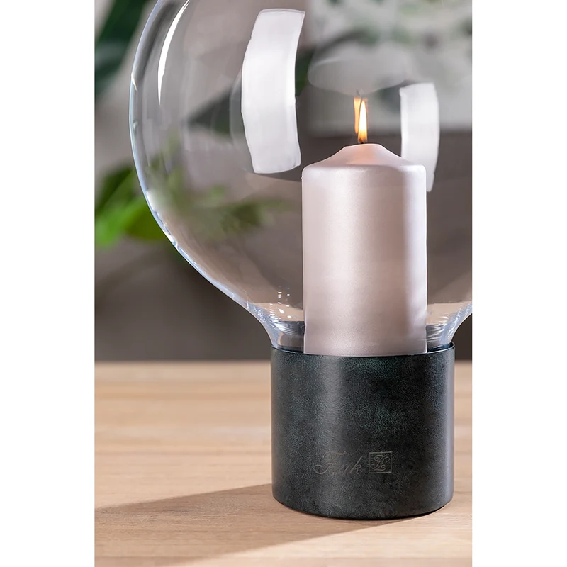 PEGO Windlicht mit Glas blau-grün