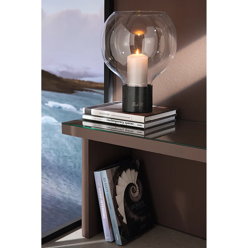 PEGO Windlicht mit Glas blau-grün