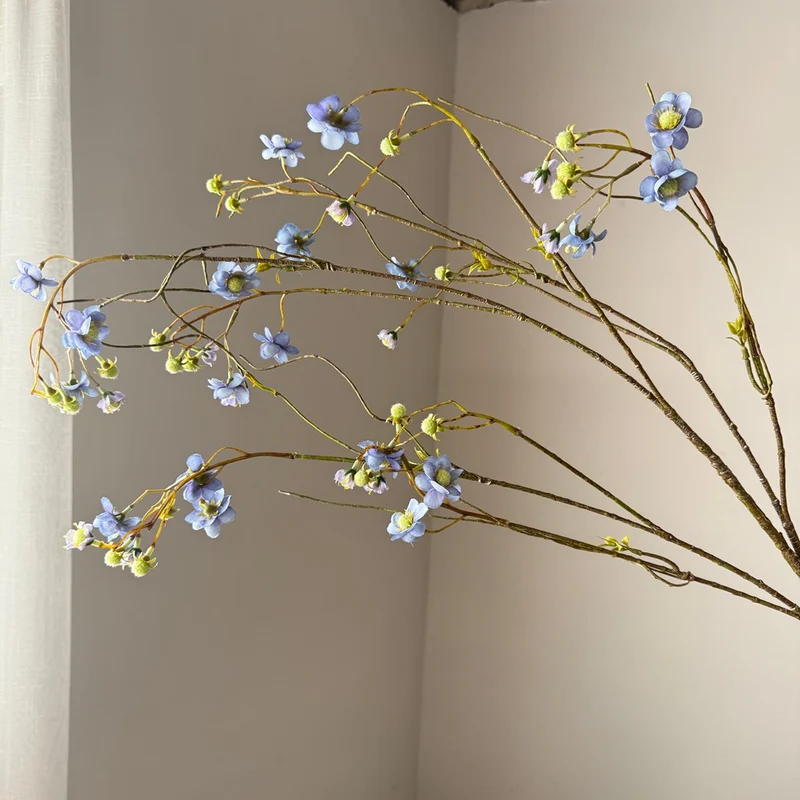 Künstliche Perlenmeer-Larkspur, 132 cm, Seidenstoff, Einzelstiel, für Hochzeiten, Außenbereich, Innendekoration