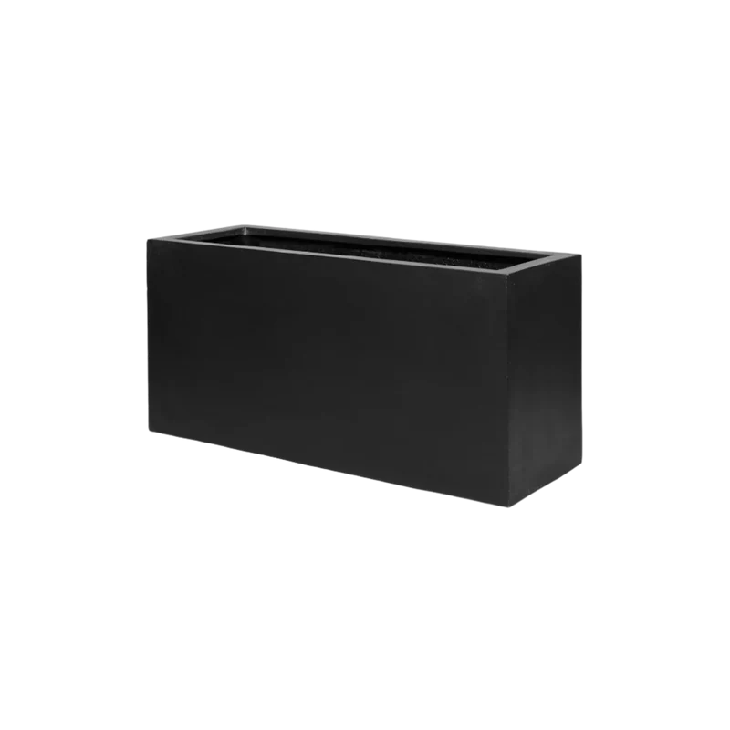 Rechteckiger Pflanzkübel Jort Schwarz aus Fiberstone