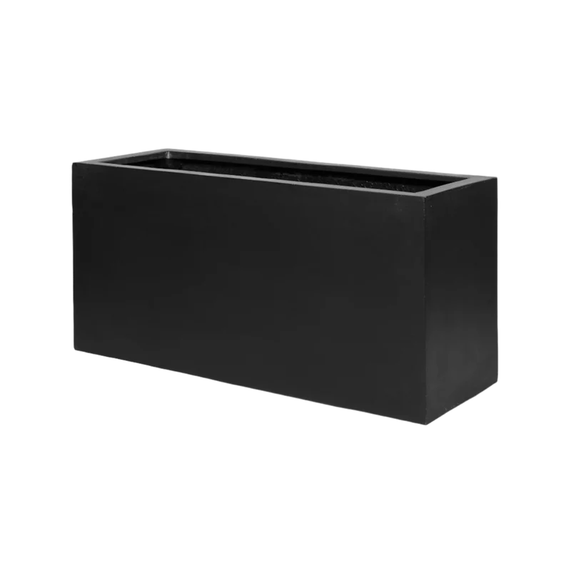 Rechteckiger Pflanzkübel Jort Schwarz aus Fiberstone