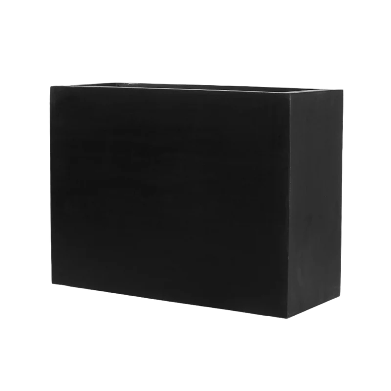 Rechteckiger Pflanzkübel Jort Schwarz aus Fiberstone
