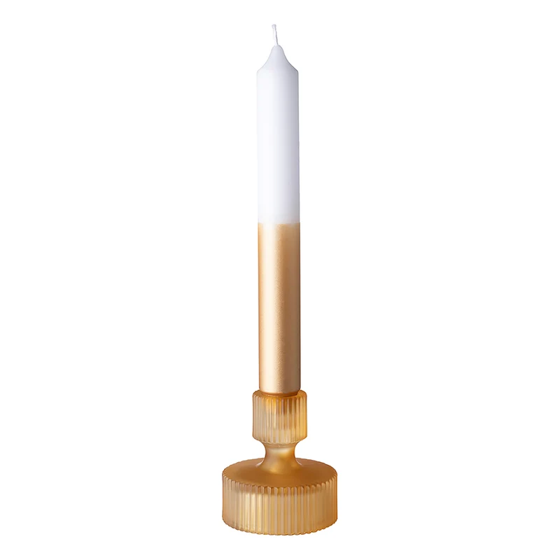 CANDLE 2 farbig getauchte Stabkerze amber