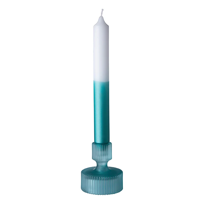 CANDLE 2 farbig getauchte Stabkerze türkis