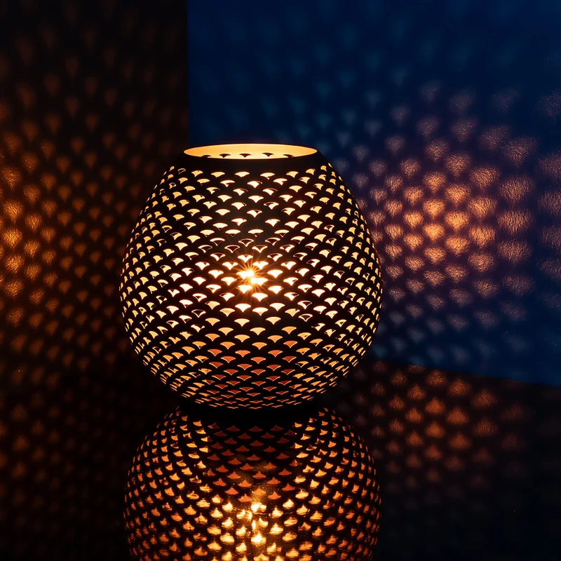 PALERA Windlicht ohne Glas goldfarben