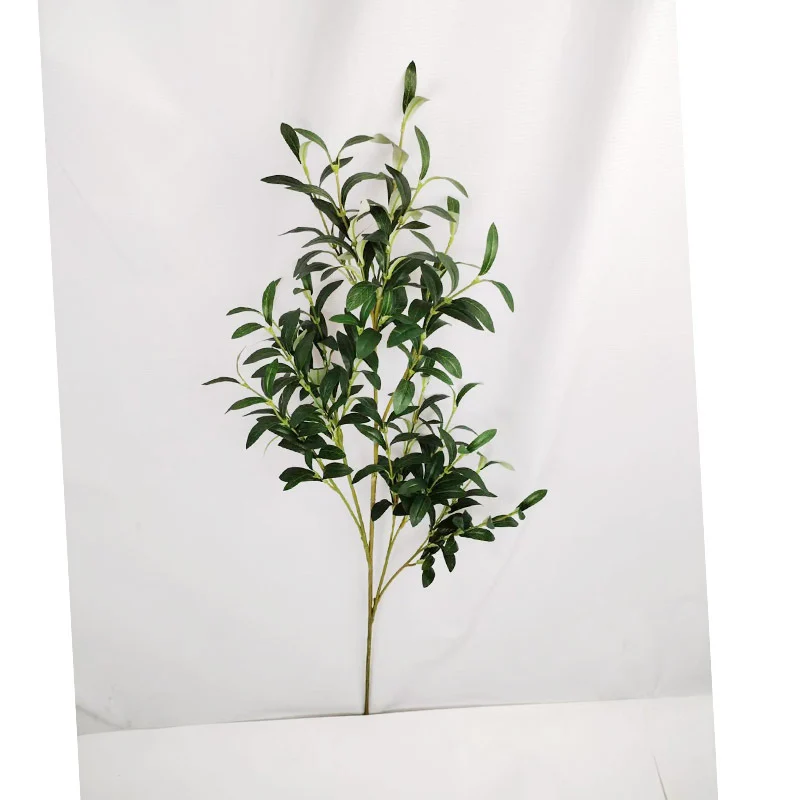 Künstliche Olivenzweige, 49 cm hoch, 72 Blätter pro Packung, aus Stoff, für Innendekoration, Büro, Hotel und Einzelhandel