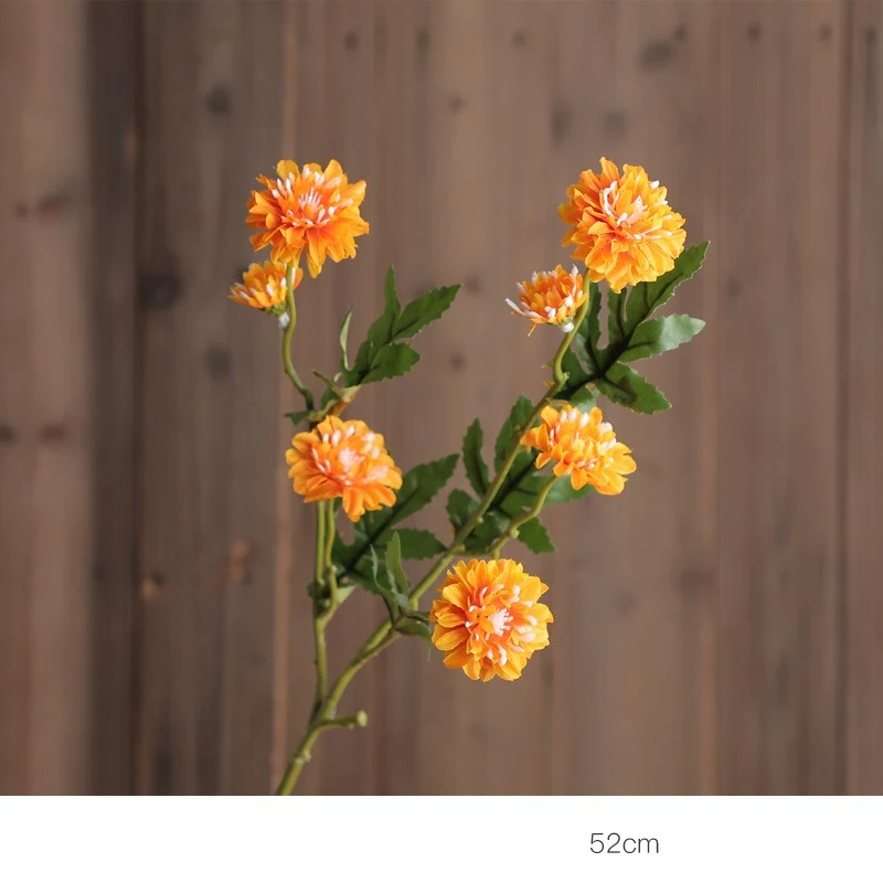 Gänseblümchen Kunstblume, 52 cm, Seidenstoff, 8 Blüten, für Hochzeiten, Outdoor, Hotel und Zuhause