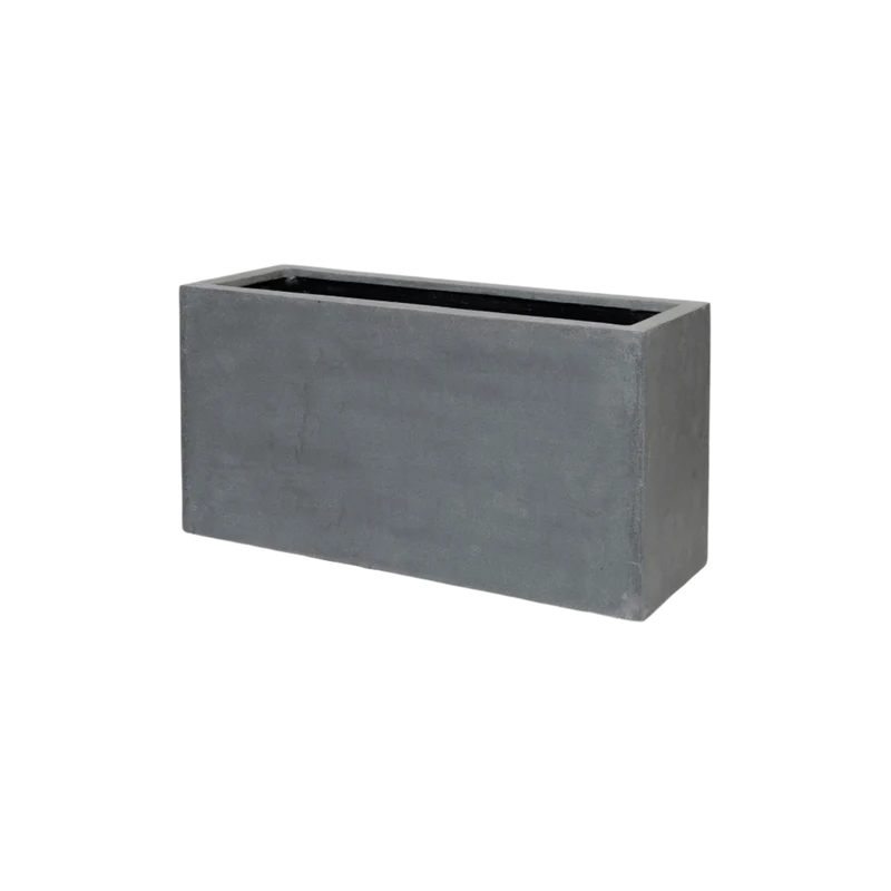 Rechteckiger Pflanzkübel Jort Grau aus Fiberstone