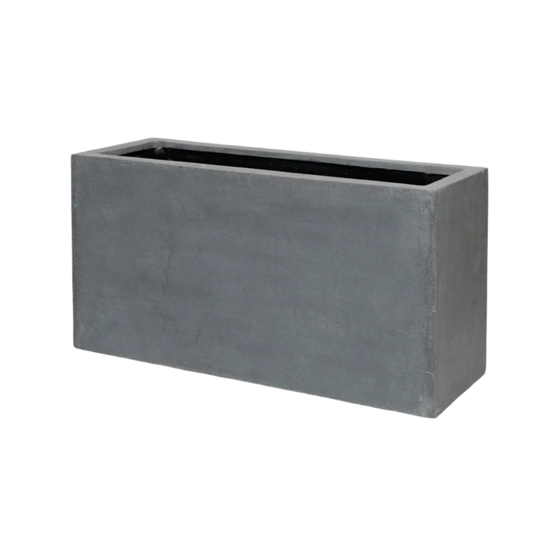 Rechteckiger Pflanzkübel Jort Grau aus Fiberstone
