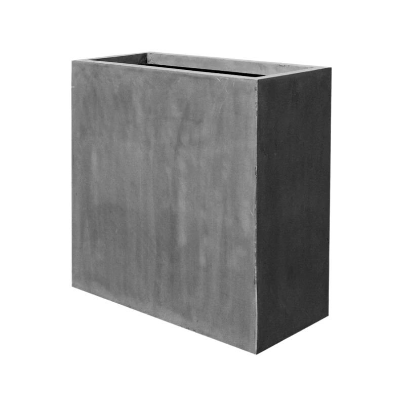 Rechteckiger Pflanzkübel Jort Grau aus Fiberstone