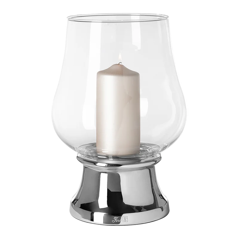 PALINA Windlicht mit Glas silberfarben