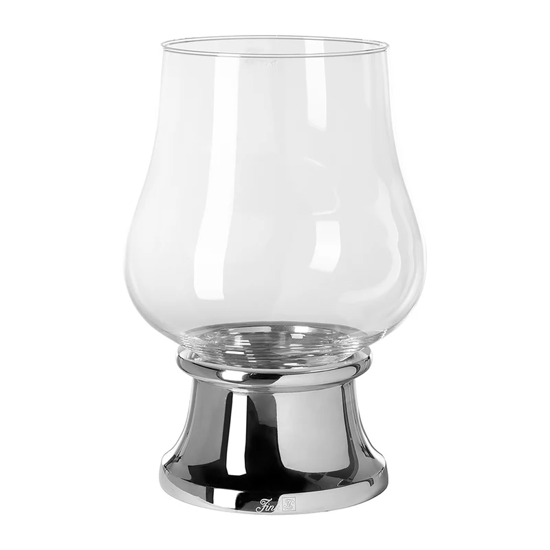 PALINA Windlicht mit Glas silberfarben