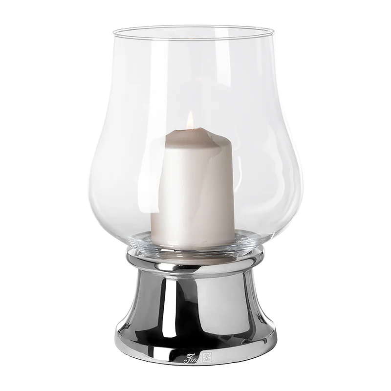 PALINA Windlicht mit Glas silberfarben