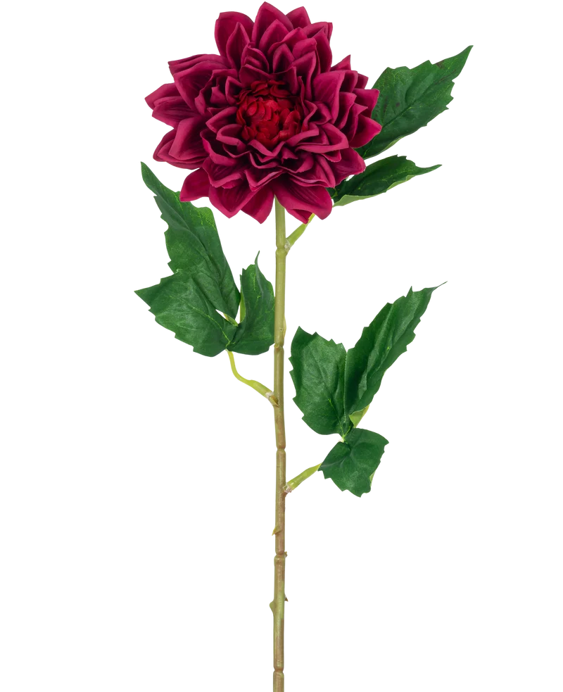 Kunstliche Blume Dahlia Real Touch Dark Red 54 cm