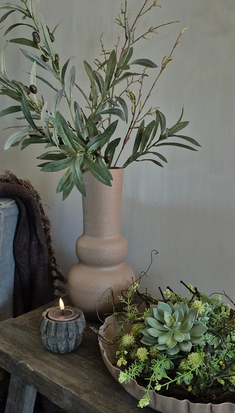 Vaas Jana taupe bruin - 35 cm