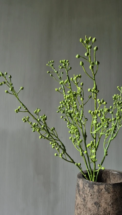 Decoratietak groen met bessen 52 cm - 5 stelen