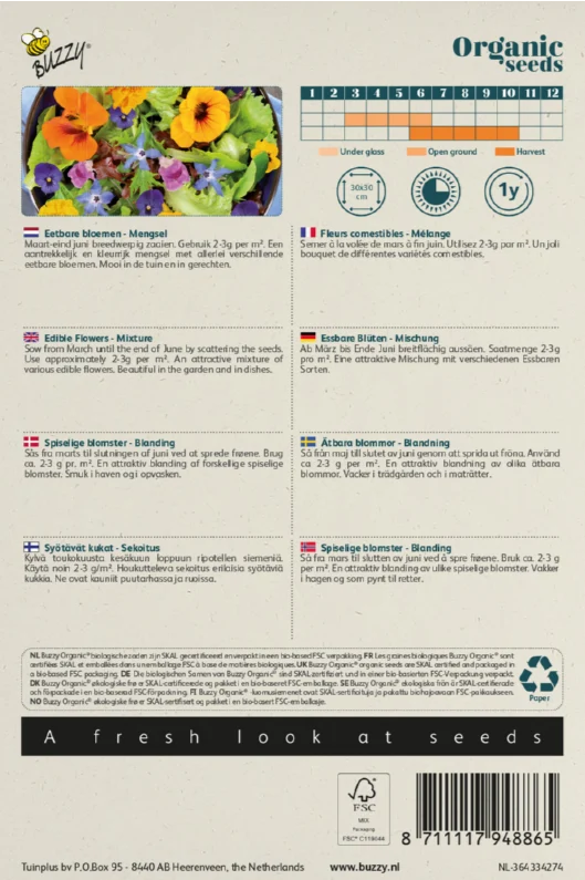 Essbare Blumen Saatgutmischung BIO