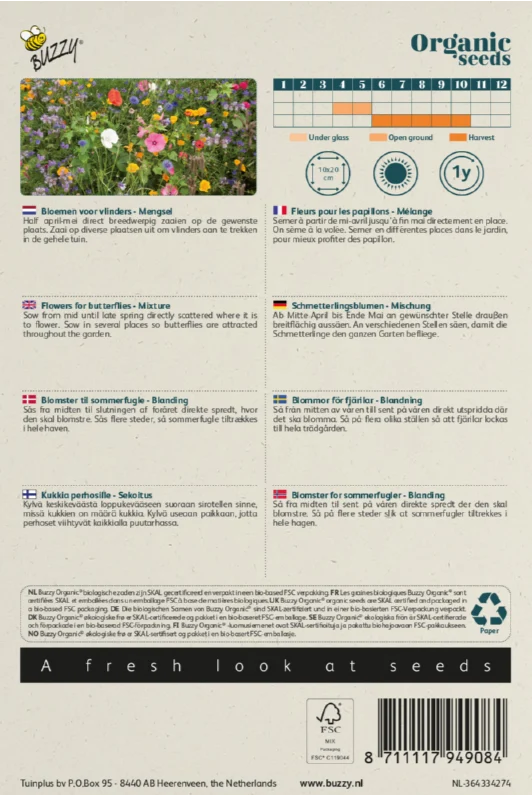 Schmetterlingsblumen Saatgutmischung BIO