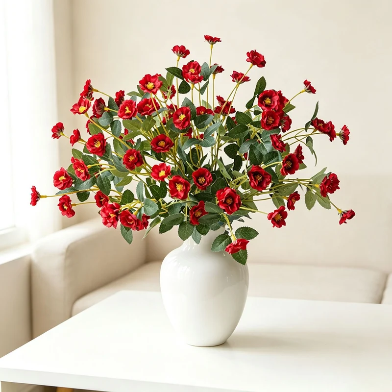Künstliche Rosenstrauß, 37 cm, aus Seidenstoff, perfekt für Hochzeiten, Innen- und Außendekoration, Büro, Hotel, Einzelhandel