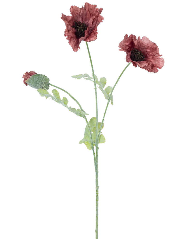 Künstliche Blume Mohn 73 cm malvenfarbig