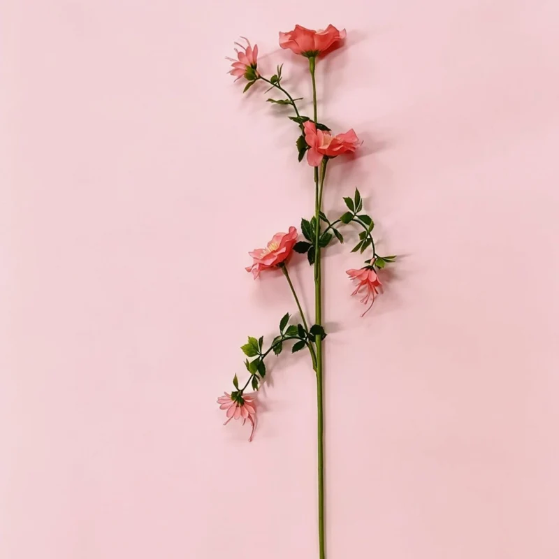Künstliche Cosmos-Blumen, 1 Strauch mit 6 Blüten, 70 cm hoch, Seidenstoff, für Hochzeit, Dekoration, Gewerbe