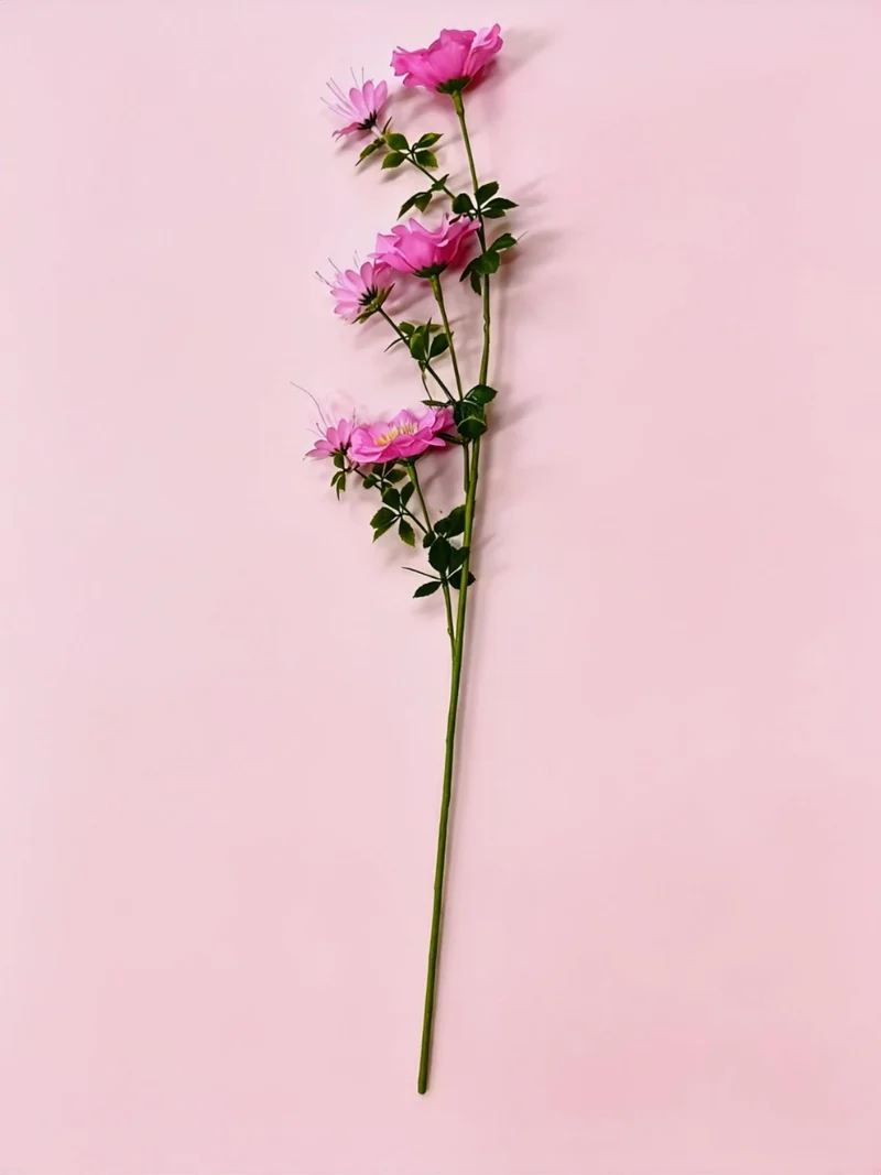 Künstliche Cosmos-Blumen, 1 Strauch mit 6 Blüten, 70 cm hoch, Seidenstoff, für Hochzeit, Dekoration, Gewerbe