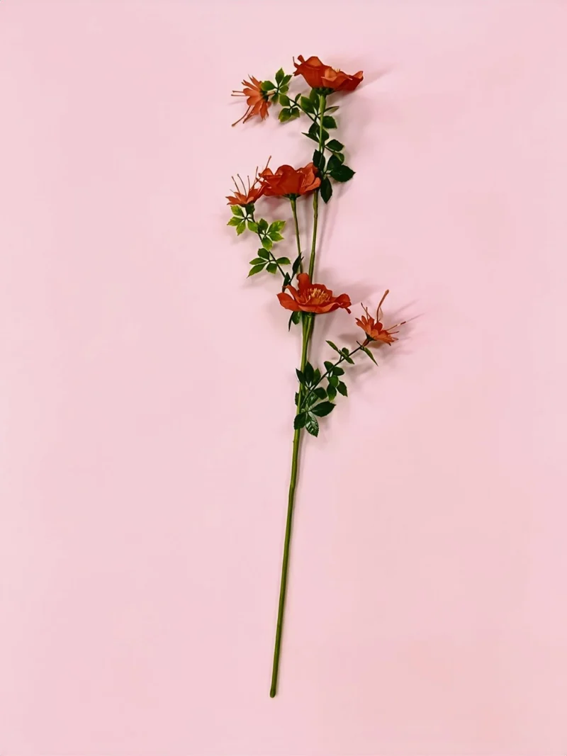 Künstliche Cosmos-Blumen, 1 Strauch mit 6 Blüten, 70 cm hoch, Seidenstoff, für Hochzeit, Dekoration, Gewerbe