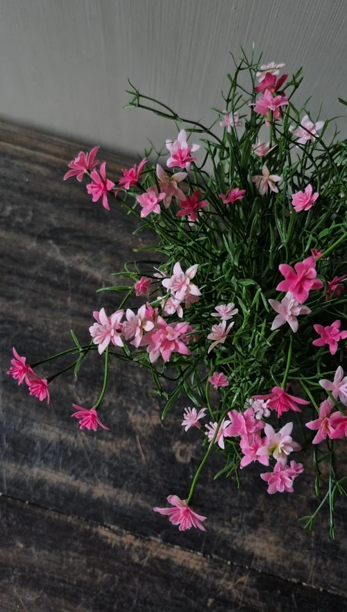 Roze sterbloem kunstplant in binnenpot 25 cm