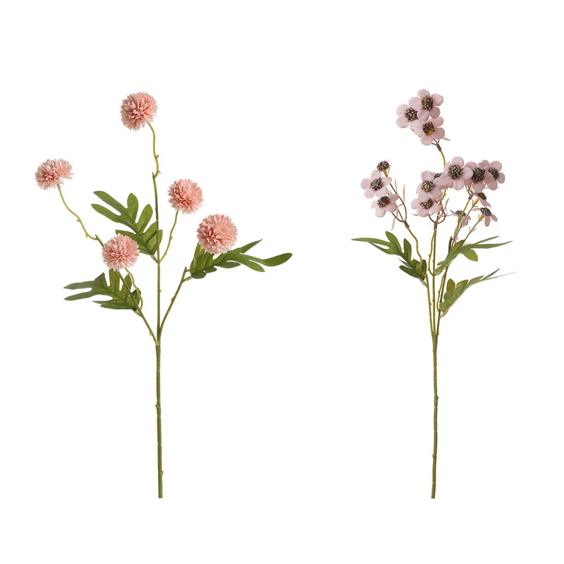 Künstliche Löwenzahn und kleine Pflaumenblüten Bouquet, 58 cm, Seidenstoff, modernes Design, für Zuhause und Hochzeiten