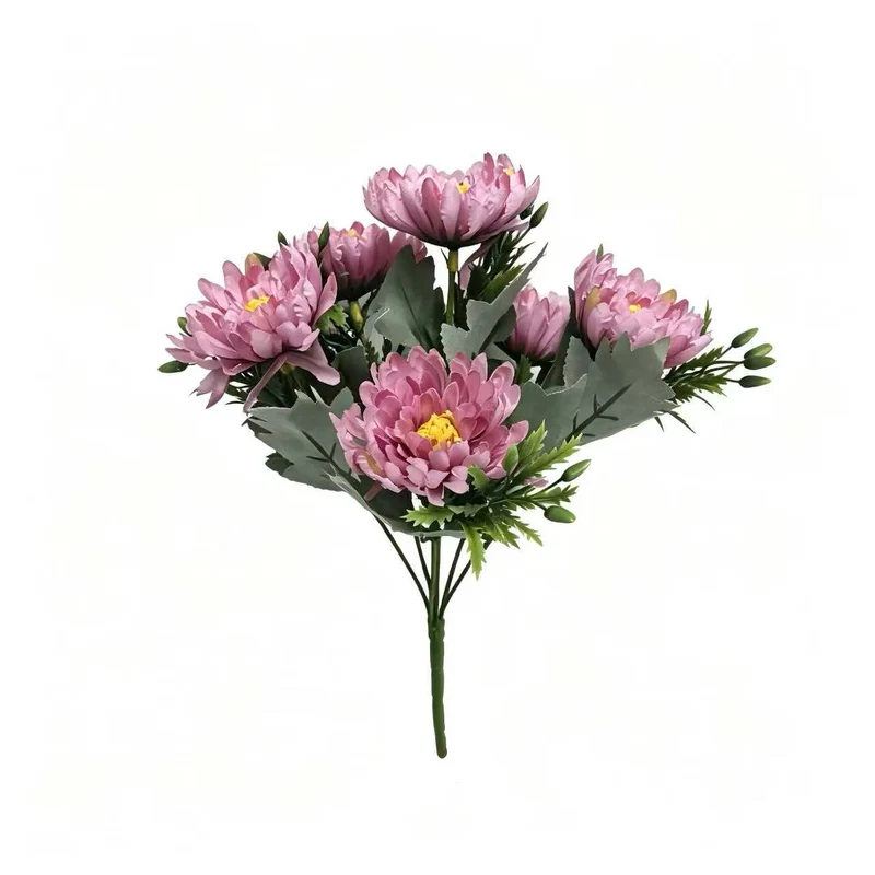 Künstliche Cosmea (Schönauge) Busch mit 6 Blüten, 33 cm, Seidenstoff, für Garten, Grabdekoration und Inneneinrichtung