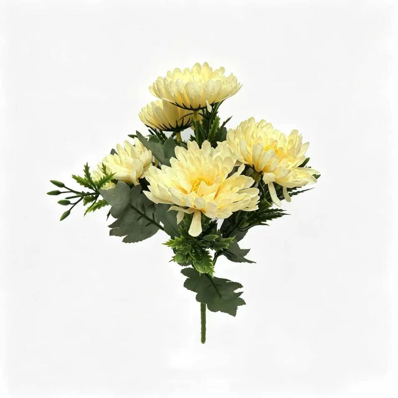 Künstliche Cosmea (Schönauge) Busch mit 6 Blüten, 33 cm, Seidenstoff, für Garten, Grabdekoration und Inneneinrichtung