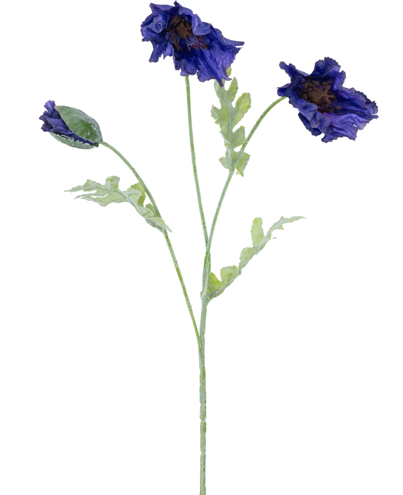 Künstliche Blume Mohn 73 cm dunkelblau