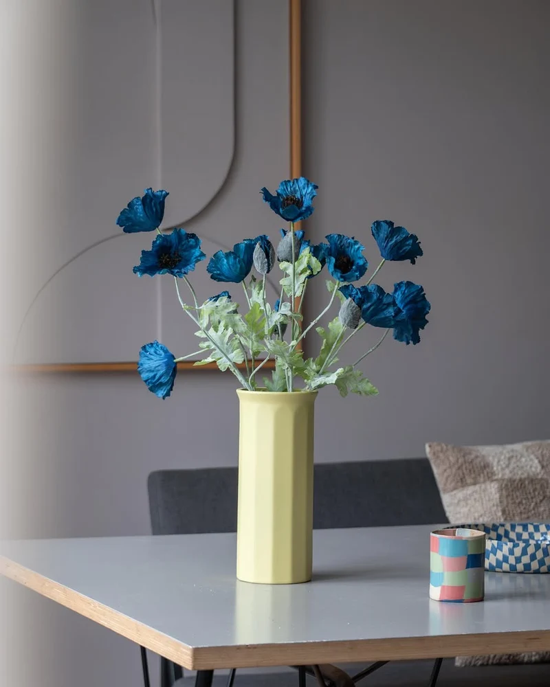 Künstliche Blume Mohn 73 cm dunkelblau