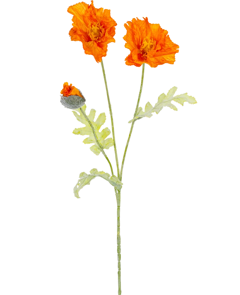 Künstliche Blume Mohn 73 cm orange