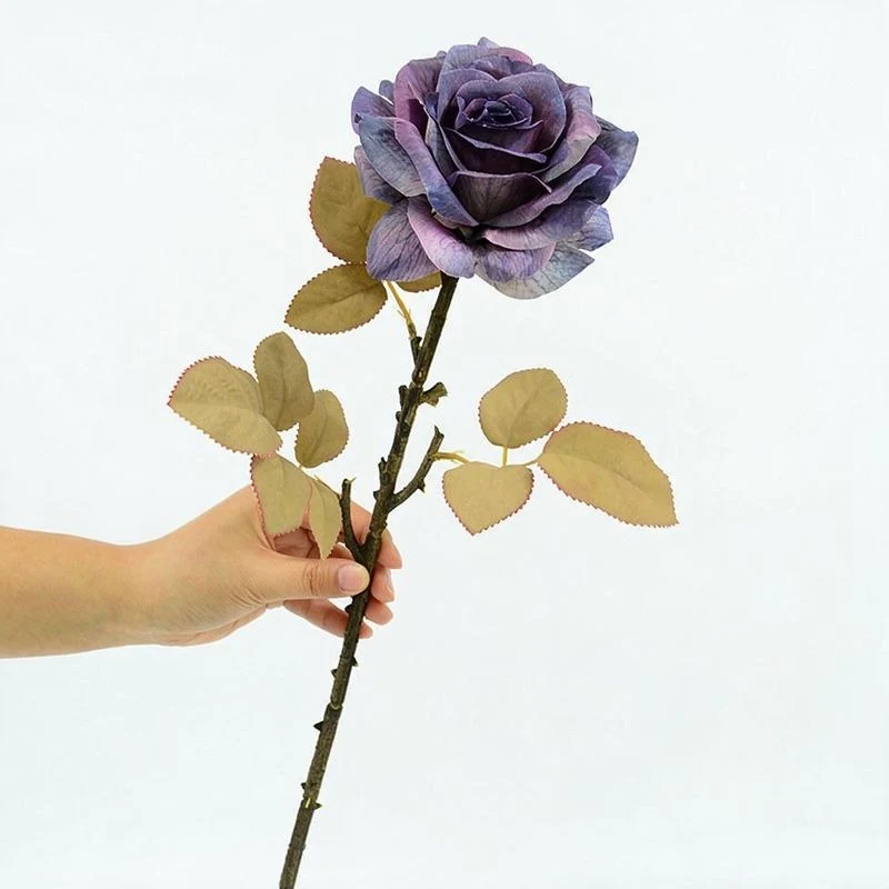 Künstliche Rosen, Seidenblumen Bouquet mit 1 Blüte, 3 Stiele pro Pack, 49 cm hoch, für Hochzeiten & Dekoration